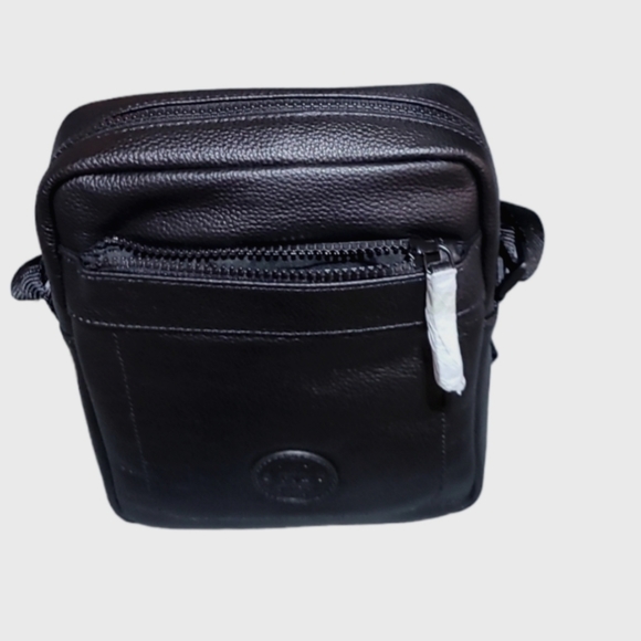 Fossil Men's Sport leather travel courier messenger bag  color Black BNWT - Picture 3 of 4